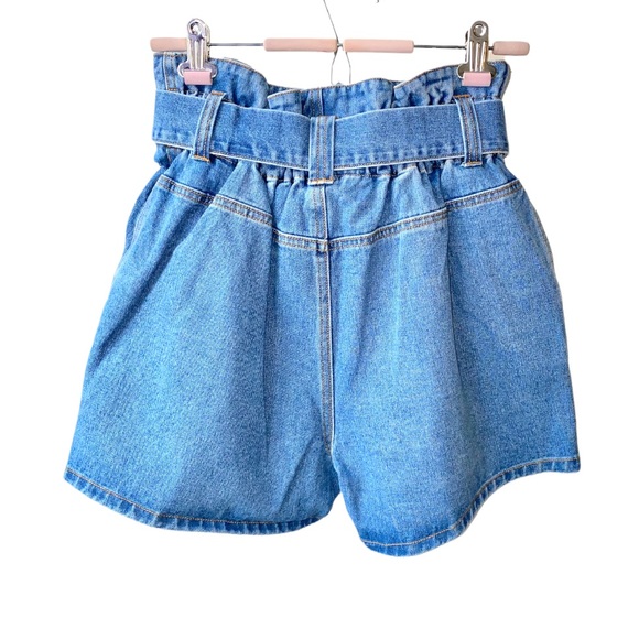LOLË Talei Denim Stone Wash Paper Bag Waist Jean Shorts Size Medium - Picture 10 of 16